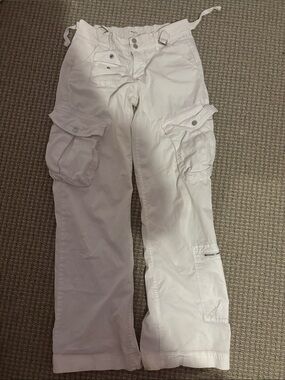 White baggy cargo pants